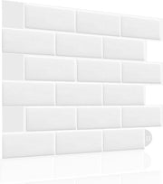 Decalcomanie autoadesive per pavimenti in bagno e cucina - 305 x 305 cm - spessore 3D 12 mm - impermeabili - finitura bianca