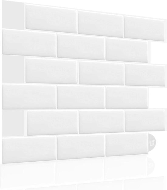 Decalcomanie autoadesive per pavimenti in bagno e cucina - 305 x 305 cm - spessore 3D 12 mm - impermeabili - finitura bianca