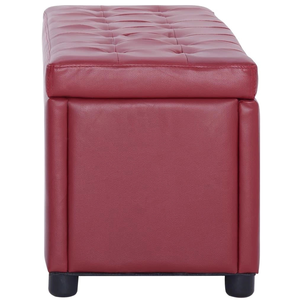 Panca/sgabello/contenitore ottomano 87 cm materiale sintetico rosso bordeaux 3002087