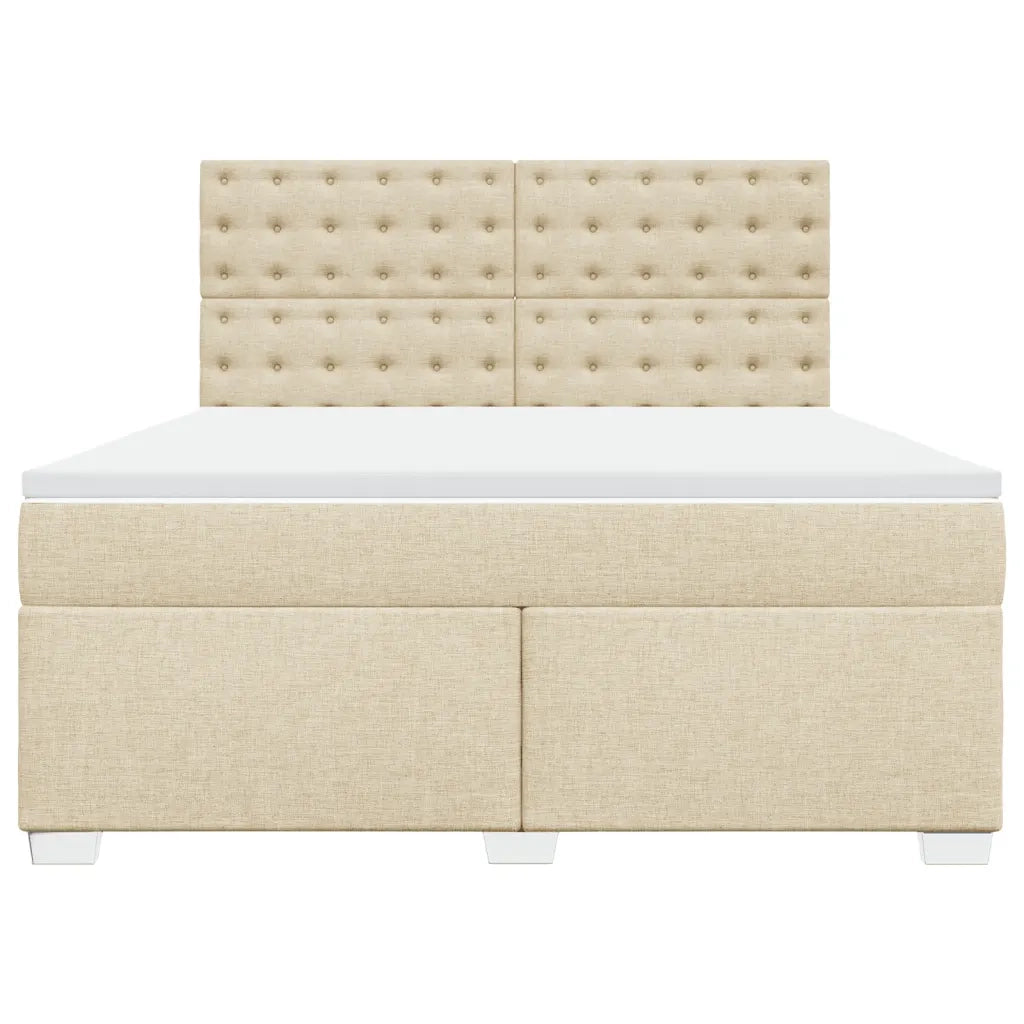 Giroletto a Molle con Materasso Crema 180x200 cm in Tessuto 3290586