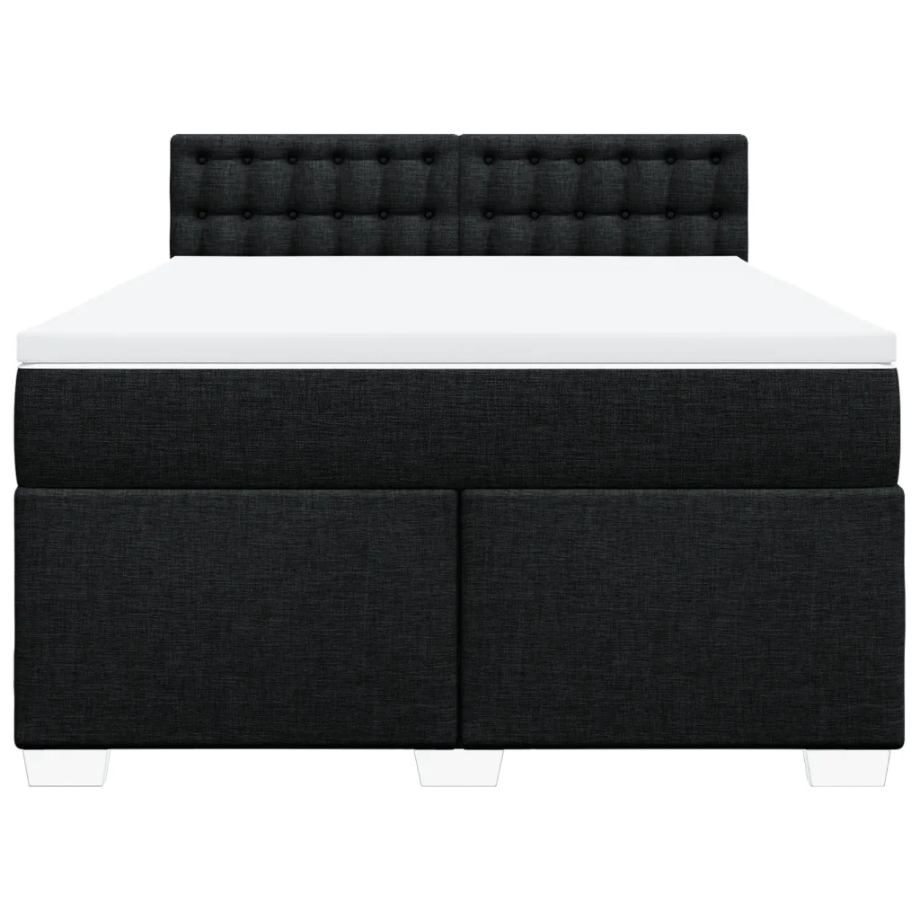 vidaXL Giroletto a Molle con Materasso Nero 140x190 cm in Tessuto