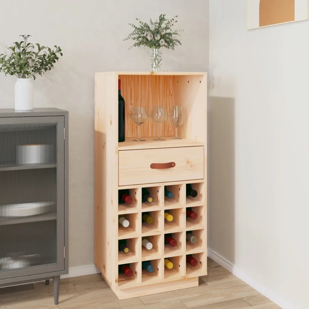 Portabottiglie 45x34x100 cm in Legno Massello di Pino 821532