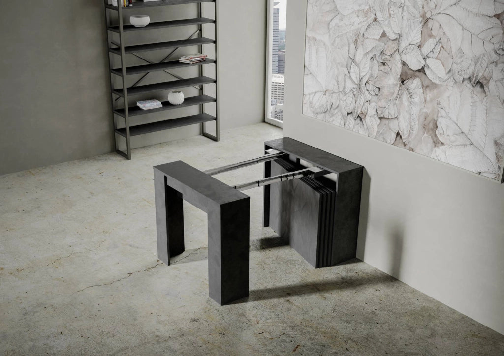 Consolle allungabile 90x48/296 cm Venys Antracite Spatolato