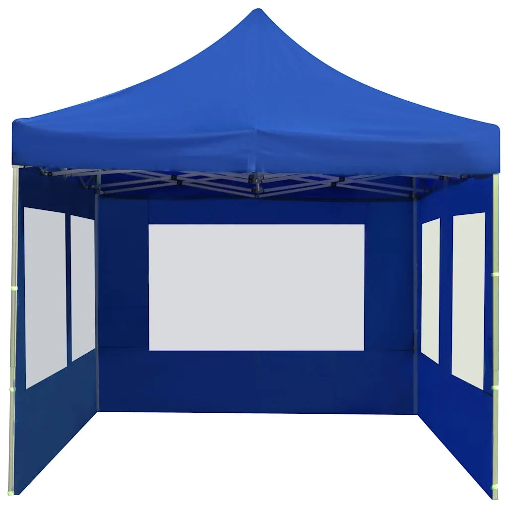 Gazebo | Pergolato Professionale Pieghevole Alluminio con Pareti 6x3 m Blu