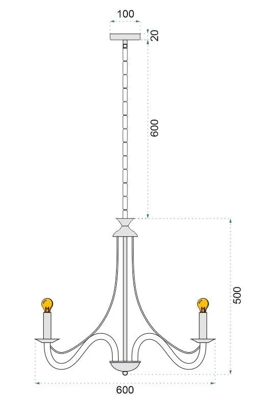 Lampada Da Soffitto Pensile Rustica APP648-8CP Nera