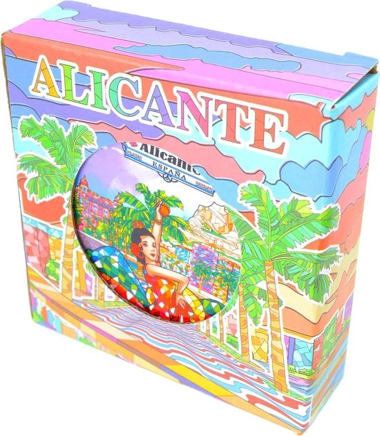 Sostegni porcellanati cuscini souvenir Spagnoli Alicante Spagna Flamenco Sevillanas mat - Set da 4
