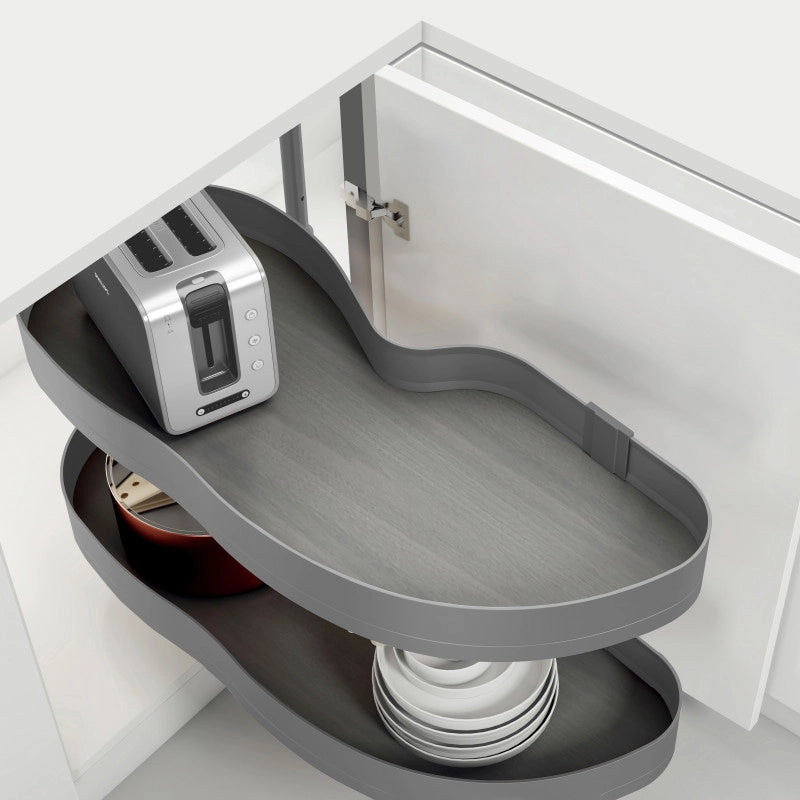 Carrello estraibile Harmony con chiusura soft, Modulo larghezza 300mm altezza 800mm, Acciaio e Legno, Grigio antracite