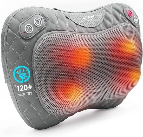 Cuscino per massaggi - Nekcuscino con funzione di calore - Shiatsu - Senza fili - Ricaricabile