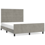 Letto matrimoniale | Letto per adulti | Giroletto senza Materasso Grigio Chiaro 140x190 cm Velluto