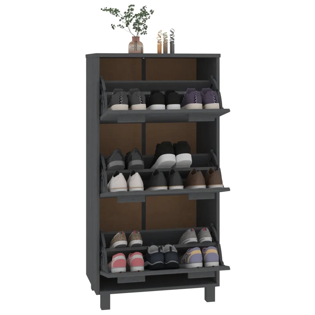 Scarpiera | Mobile per scarpe HAMAR Grigio Scuro 59,5x35x117 cm in Legno di Pino