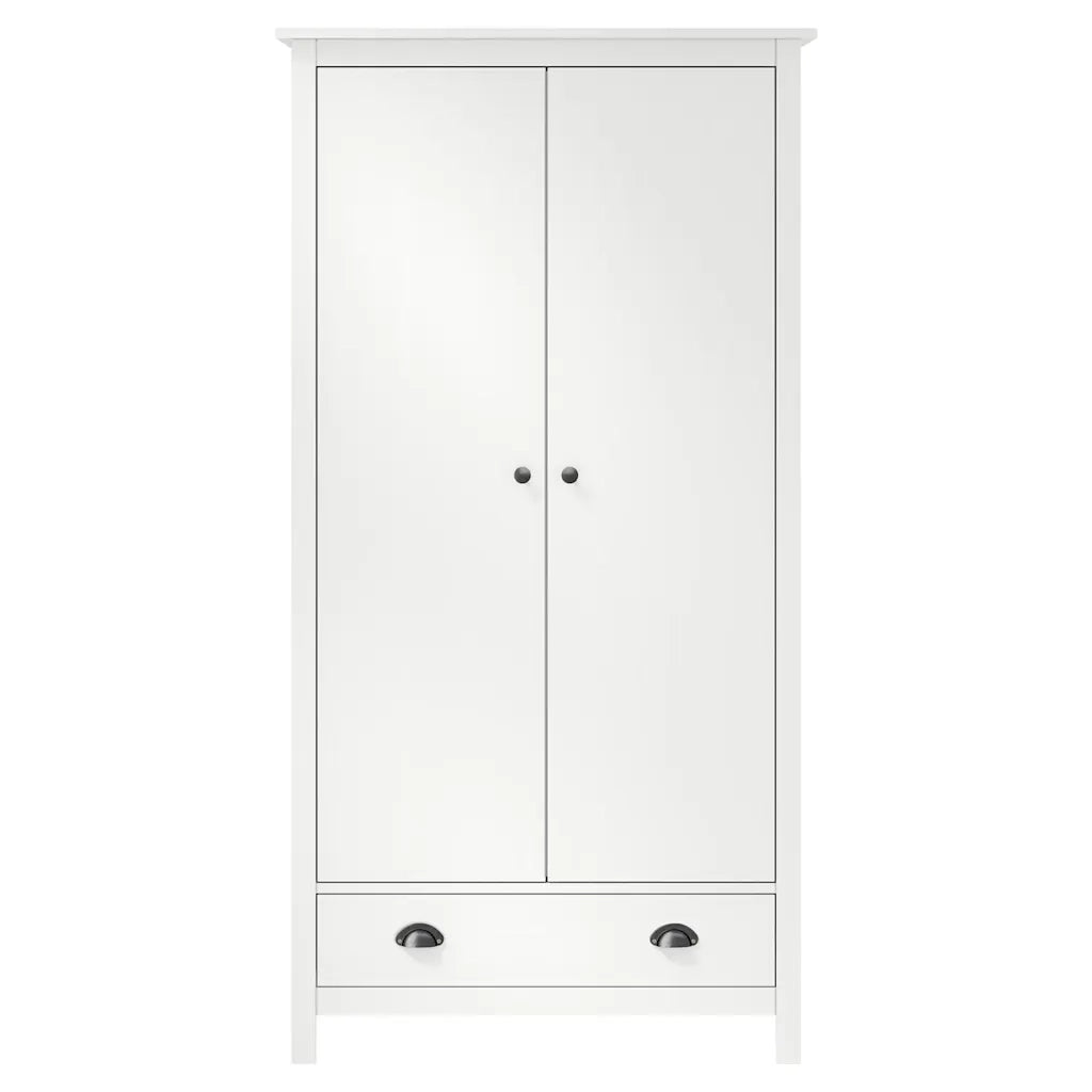 Armadio a 2 Ante Hill Bianco 89x50x170cm in Legno di Pino 288948