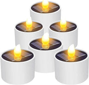 Set di 6 candele solari per esterno, impermeabili e fumanti, adatti per giardino, campeggio e arredamento interno. Luce calda, classe energetica A. Goditi l'illuminazione accogliente!