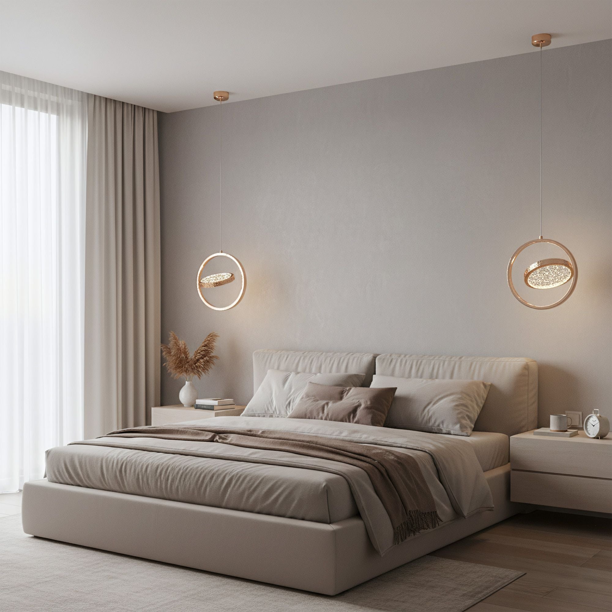 Lampadario A Sospensione In Cristallo Lhj106-1cp Light Rose Gold