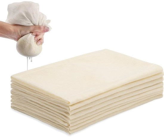 Filtro per alimenti 50 x 50 cm - 8 pezzi - Filtro per formaggio - Filtro per latte di noci - Gassificatore alimentare - Filtro alimentare - Setola per filtrare alimenti