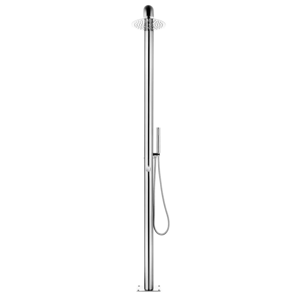 Doccia da giardino con base 230 cm inox grigio 02_0042055