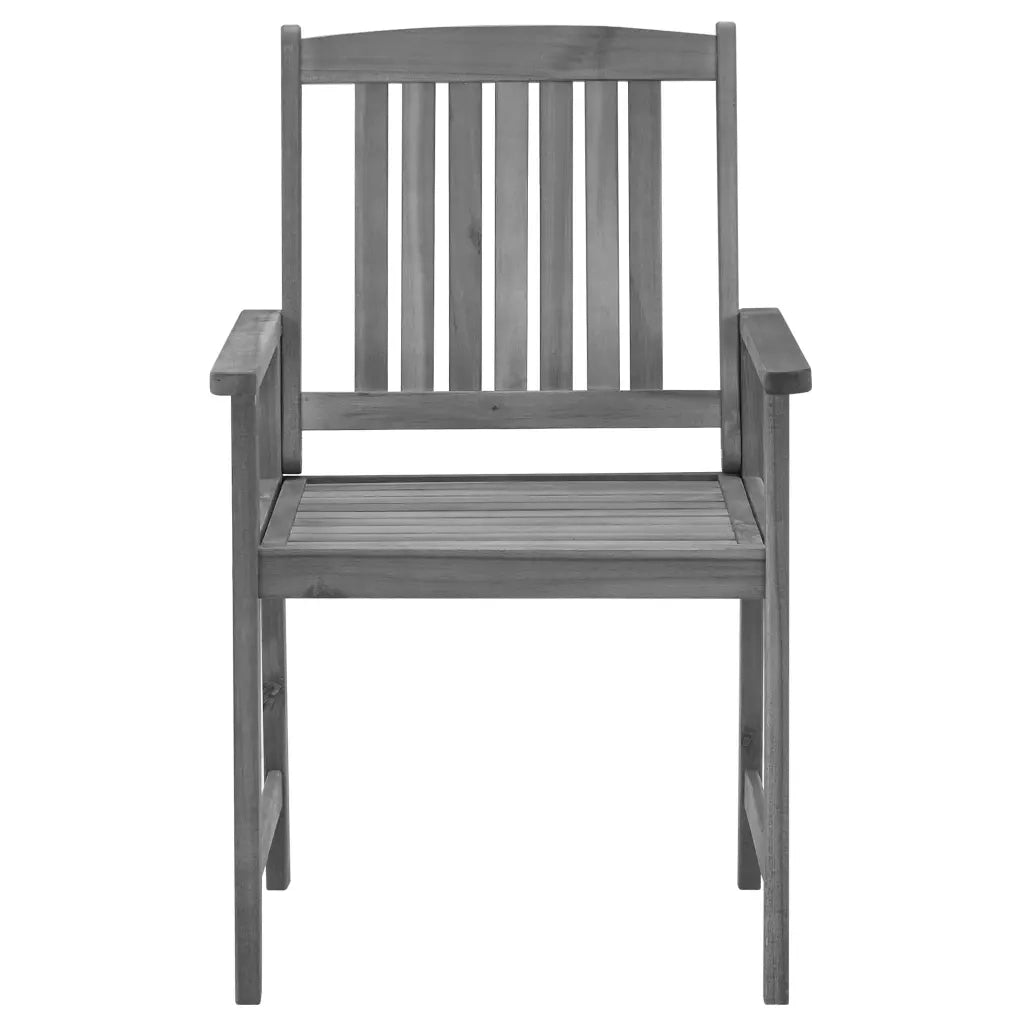 Sedie da Giardino con Cuscini 4 pz in Massello di Acacia Grigio 3061230