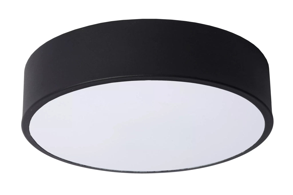 Plafoniera LED 20 cm 12W nera rotonda dimmerabile UNAR Lucide