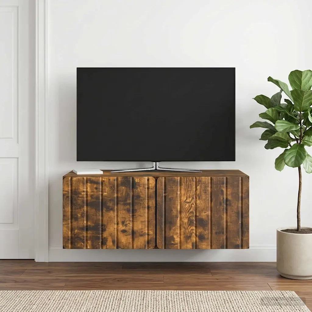Mobile Porta TV da Muro Rovere Fumo 78,5 x 41 x 30 cm 898350