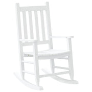 Sedia a Dondolo per Bambini Bianca in Legno Massello di Pioppo CFW7461389