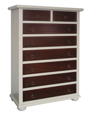 Cassettiera 8 cassetti in legno arte povera shabby chic 90x40x127 - Mobili 2G
