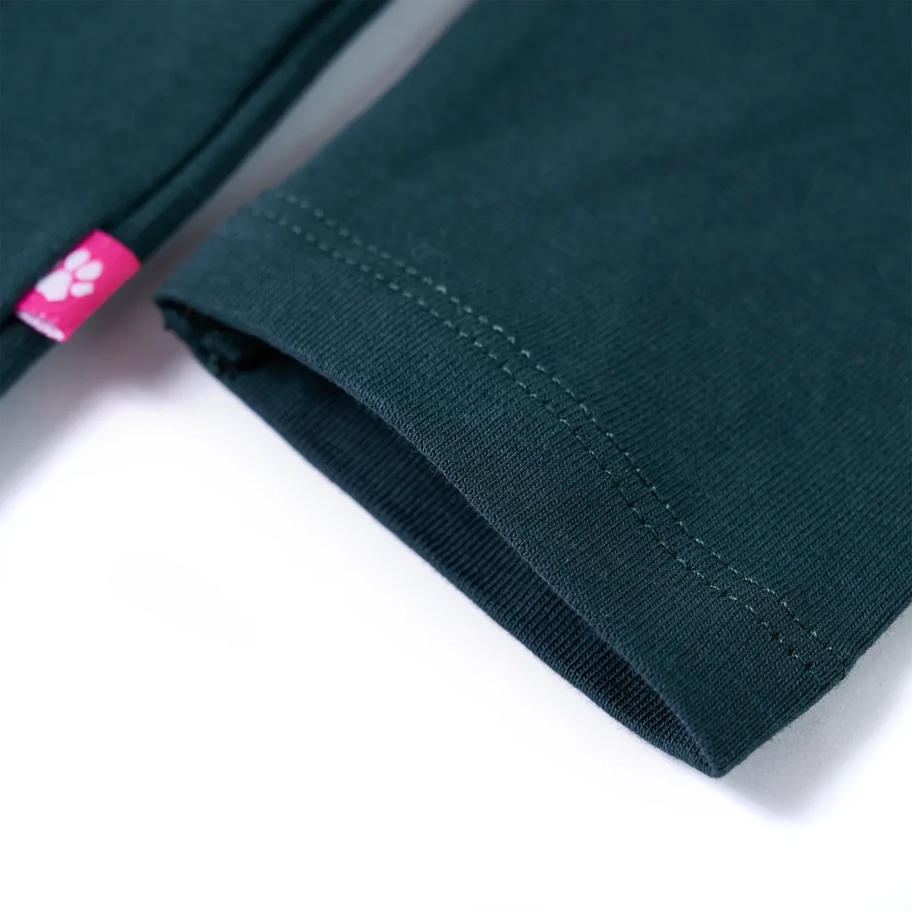 Maglietta per Bambini a Maniche Lunghe Verde Scuro 128 13977