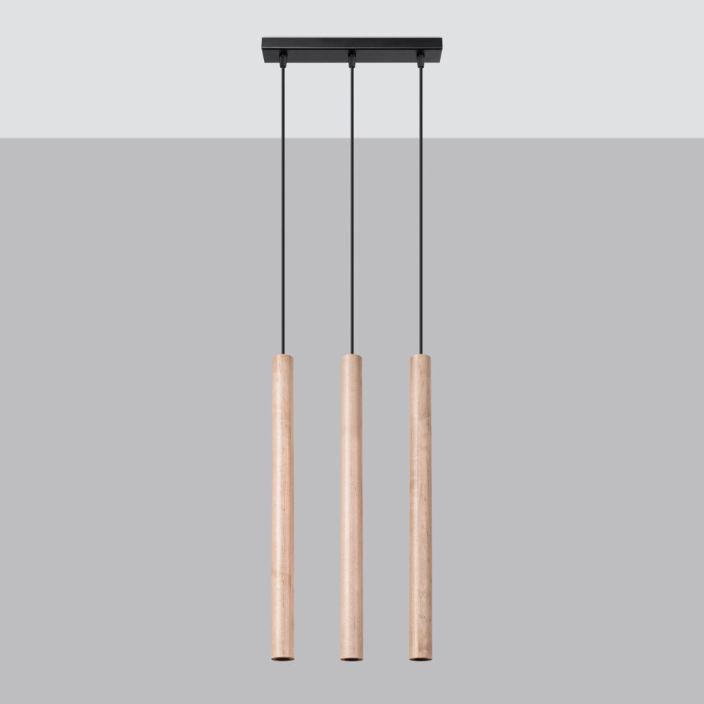 Lampada da soffitto in legno a 3 luci PASTELO Peach Puff, design moderno e minimalista