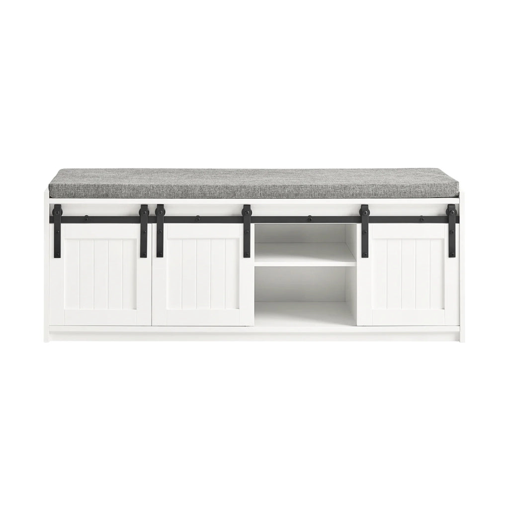 Scarpiera con seduta Panca con vano contenitore scarpiera con ante scorrevoli 120x35x45cm FSR133-W SoBuy