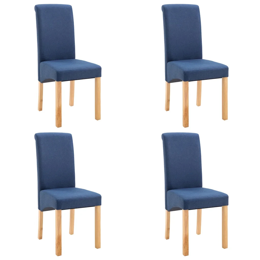 vidaXL Sedie da Pranzo 4 pz Blu in Tessuto