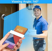 Sistema di videovigilanza con camera 2MP 1080P, schermo 43 pollici, rilevamento movimenti PIR, visione notturna, campo visivo 160 gradi, sicurezza domestica