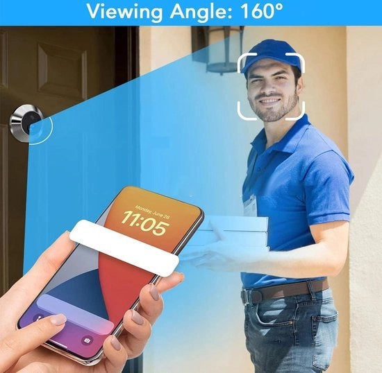 Sistema di videovigilanza con camera 2MP 1080P, schermo 43 pollici, rilevamento movimenti PIR, visione notturna, campo visivo 160 gradi, sicurezza domestica