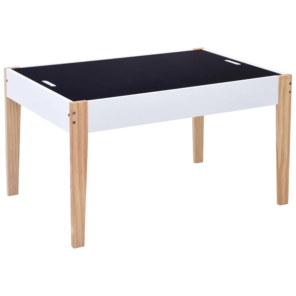Set Sedie e Tavolo Lavagna per Bambini 3 pz Nero e Bianco CFW9010086