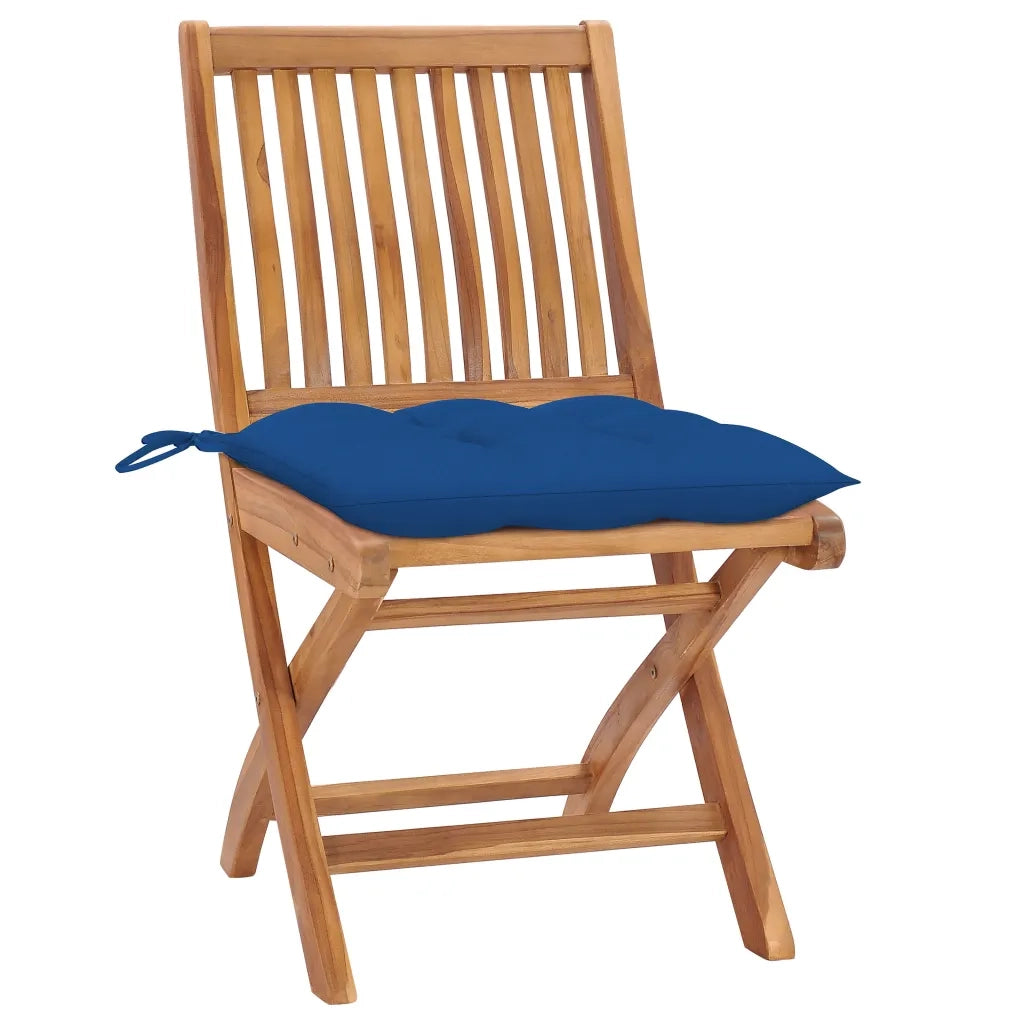 Sedie da Giardino Pieghevoli con Cuscini 6 pz Massello di Teak cod mxl 72208