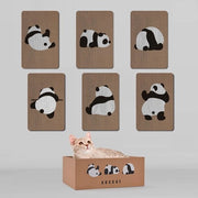 Krabbaplanca per gatti con scatola, 7 pezzi. Krabbaplanca per protezione di muri e mobili, 37 x 24 cm, motivi panda.