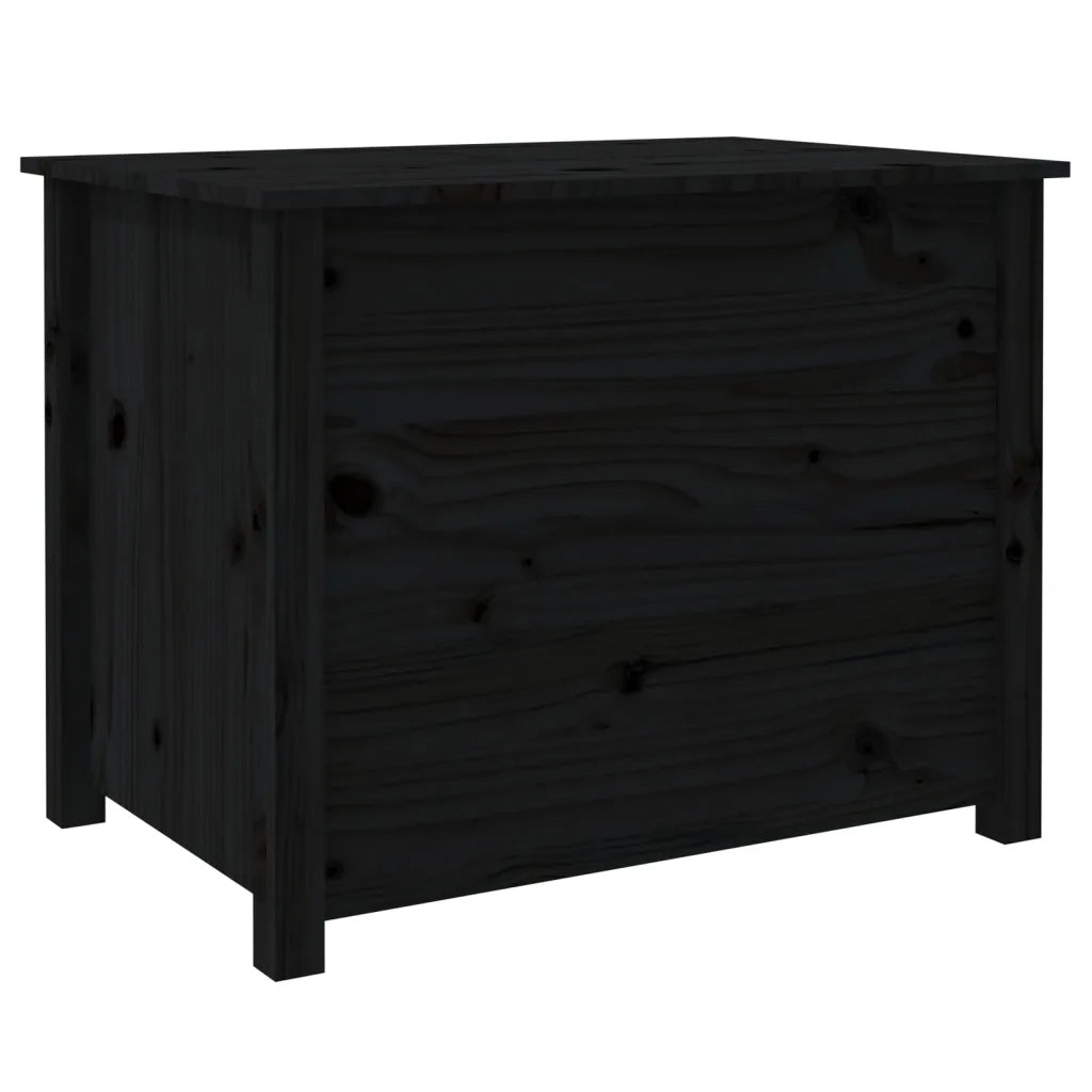 Tavolino da Salotto Nero 71x49x55cm in Legno Massello di Pino 820930