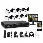 KIT VIDEOSORVEGLIANZA AHD DVR CON 8 TELECAMERE HD SISTEMA SICUREZZA H.264