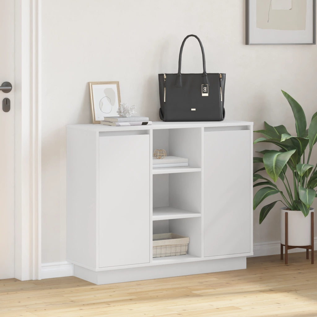 Mobile con LED Bianco 90x32x75 cm Legno Ingegnerizzato