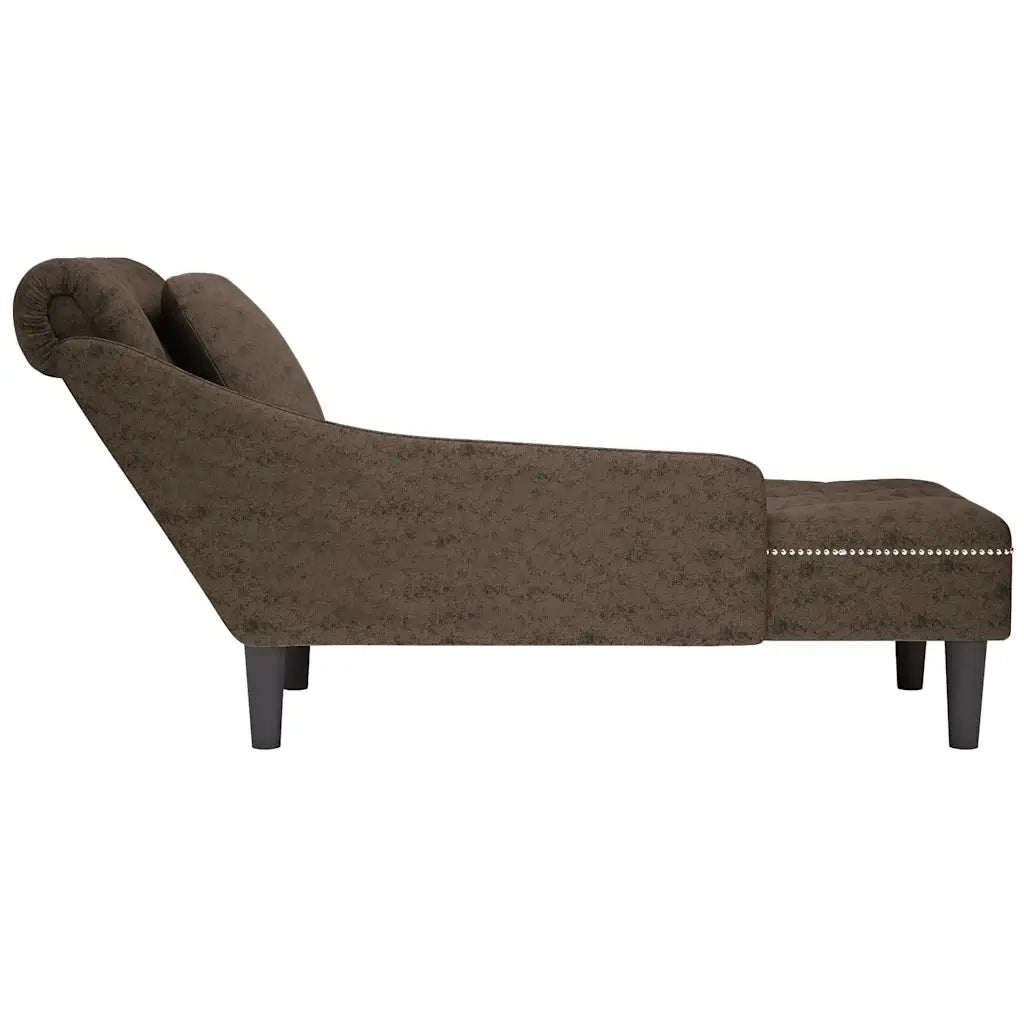 vidaXL Sdraio con Cuscino e Bracciolo Destro Similpelle Grigio Scuro