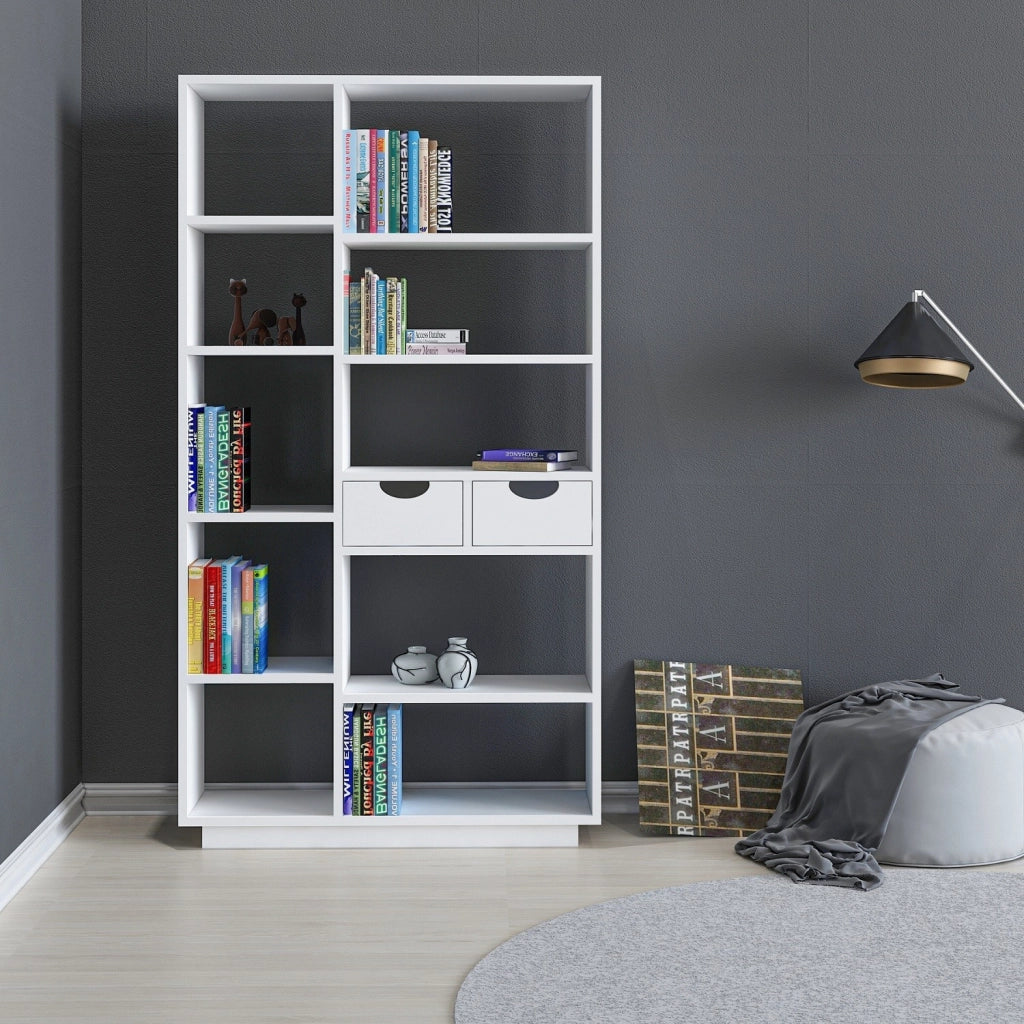 Libreria in legno "Luma" - 80 x 25 x 188 cm - Bianco