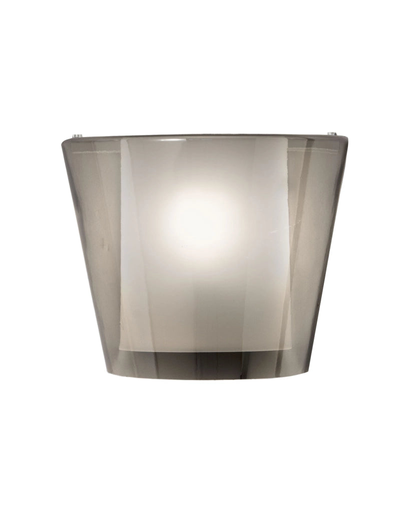 Lampada da Parete Viki in Metallo e Vetro Colore Fumé, Attacco E27 40W, Design Elegante per Interni IP20, 28.5x14.5x23.5 cm - Classe 1