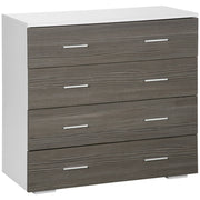 Cassettiera Camera da Letto con 4 Cassetti ¨C zephmum ¨C Legno Bianco e Grigio 76x35x72