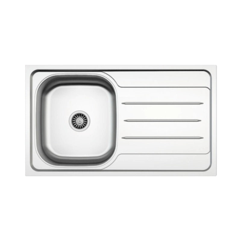 Lavello incasso cucina MP861VDX acciaio 86x50 cm una vasca e gocciolatoio destro EFFEZ