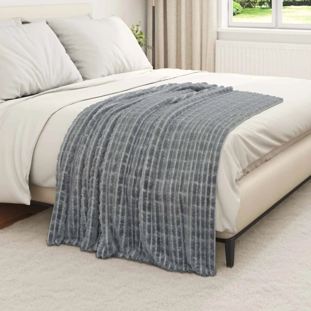 Coperte da Pile 6 pcs Grigio scuro 150 x 130 cm Panno