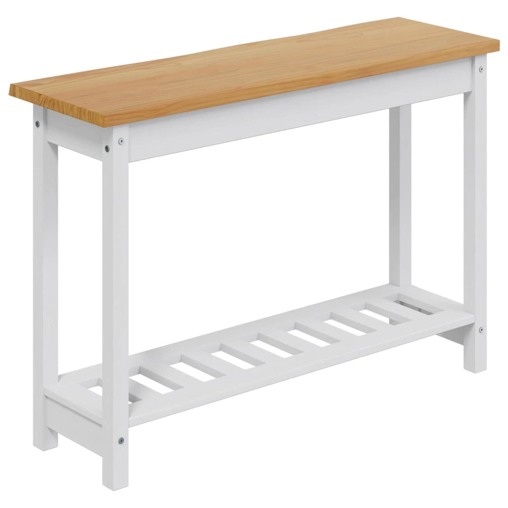 VidaXL Tavolo consolle con lo scaffale EKAI Bianco 112 x 35 x 76 cm 42037018