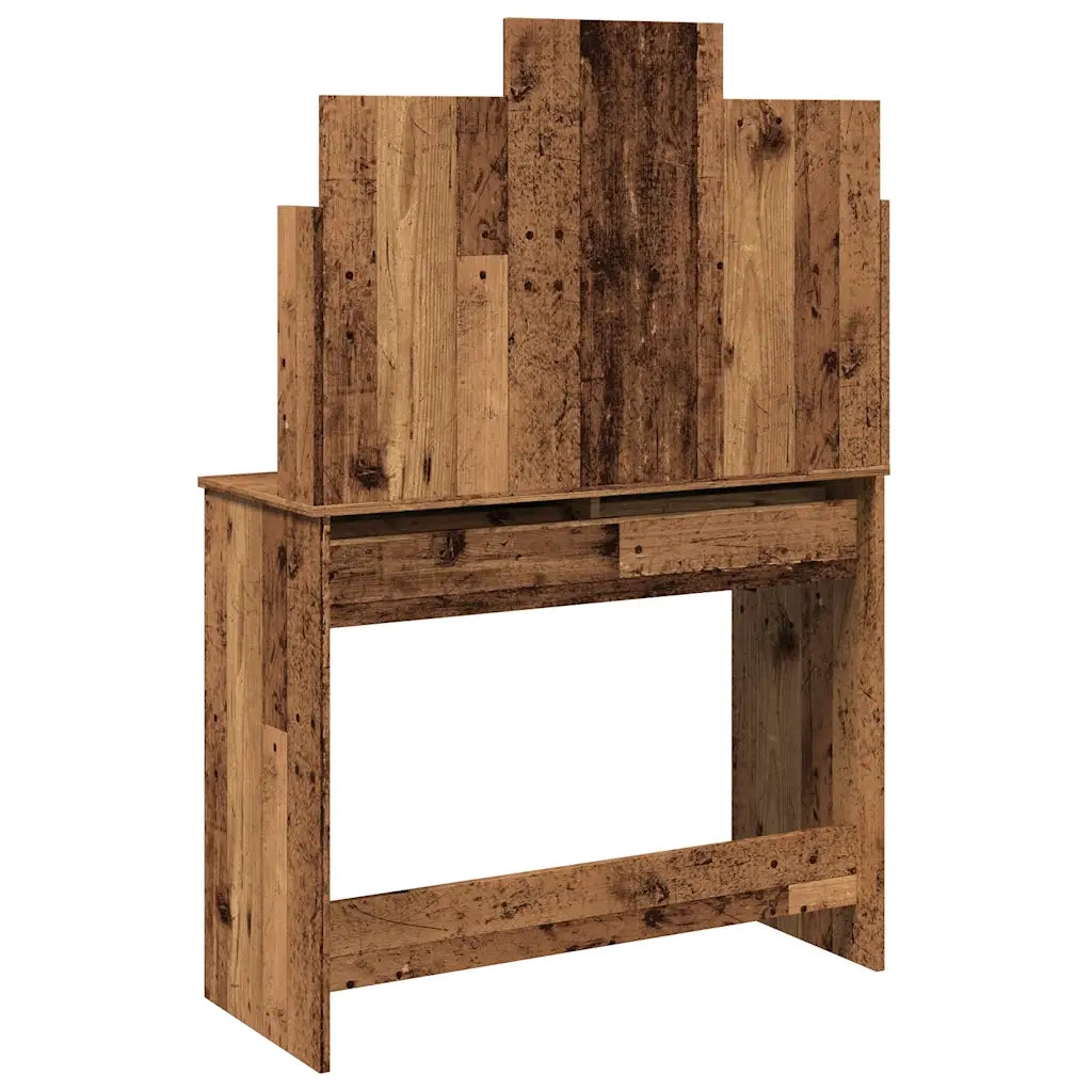 vidaXL Toeletta con Specchio Legno Antico 96x39x142 cm