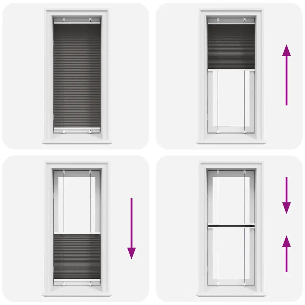 Tenda Plissettata Nera 55x100 cm Larghezza Tessuto 54,4 cm 4015117