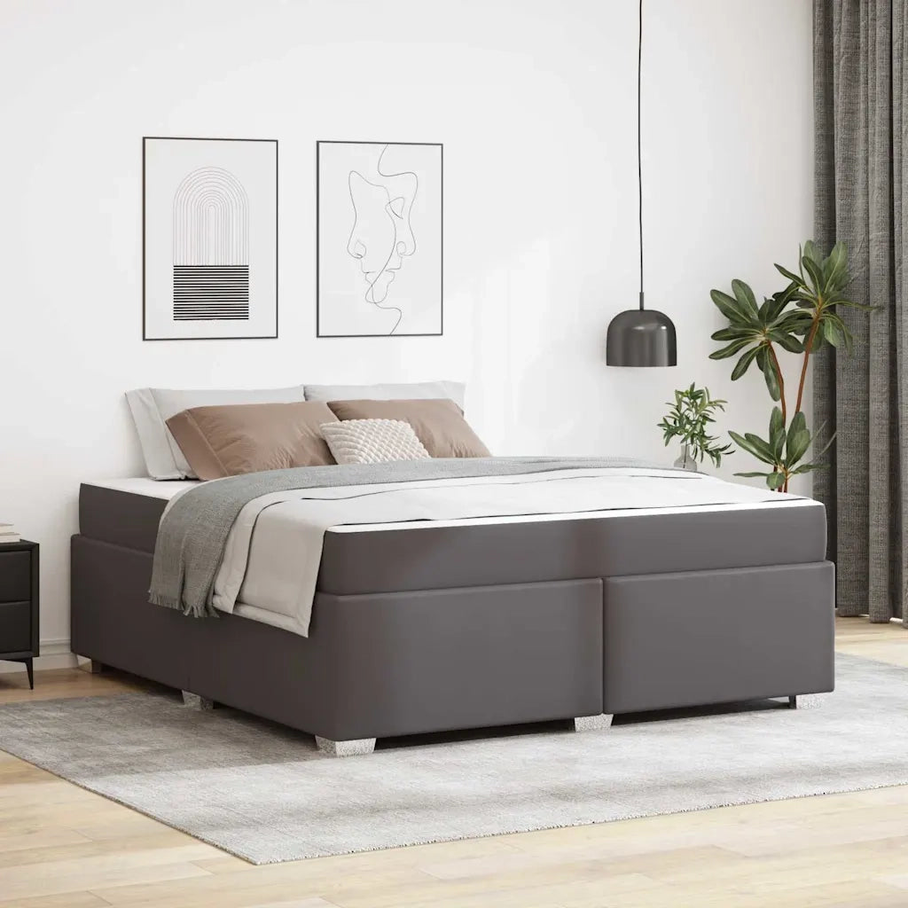vidaXL Struttura del letto Grigio 180 x 200 cm Pelle sintetica