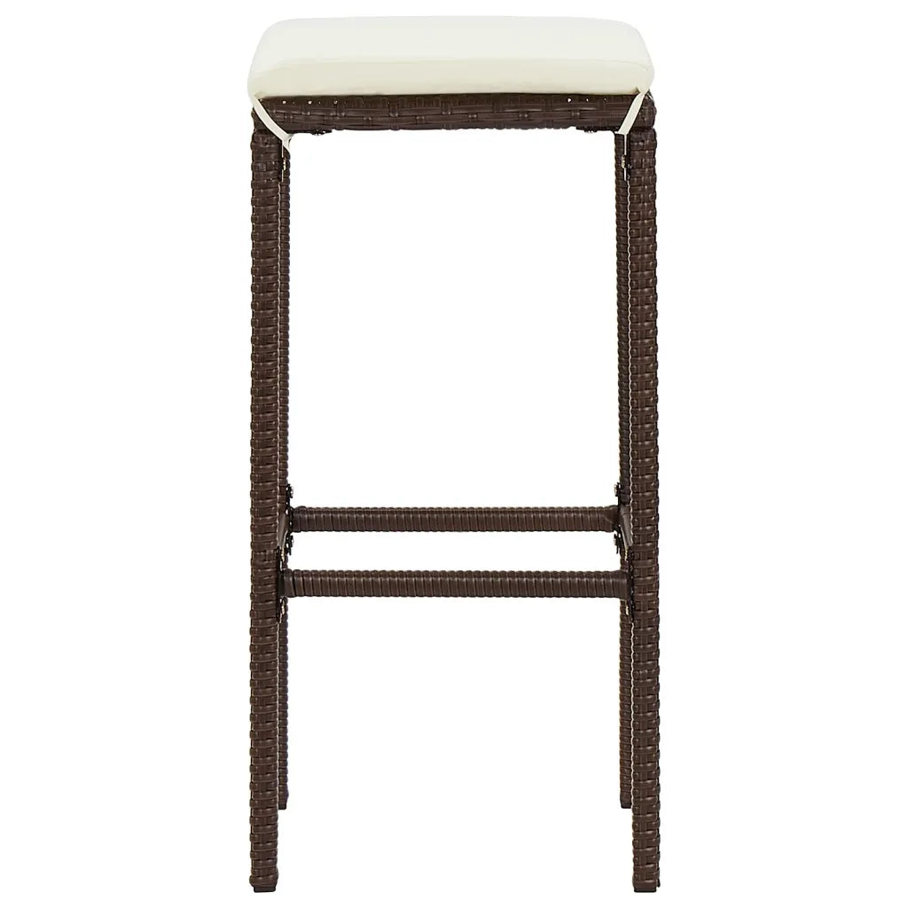 Set Bar Giardino 5pz | Set Salotto da Giardino Marrone Legno Massello Acacia e Polyrattan