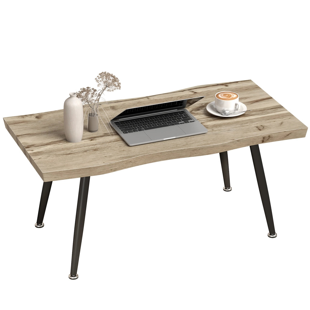 Tavolino da caff¨¨ in legno e acciaio ¨C Zephmum ¨C Nero e rovere 100x50x45