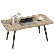 Tavolino da caff¨¨ in legno e acciaio ¨C Zephmum ¨C Nero e rovere 100x50x45