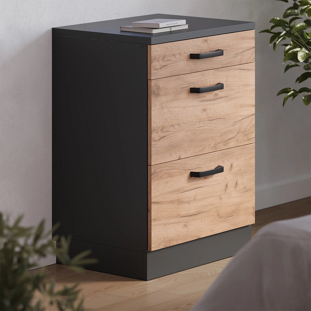 Mobile per mansarda Rion Rovere dorato/Antracite 60 x 83.8 cm senza inclinazione con 3 cassetti Vicco